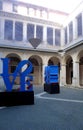 Exhibition Ã¢â¬ÅLove. Contemporary Art meets AmourÃ¢â¬Â at Chiostro del Bramante, Rome Royalty Free Stock Photo